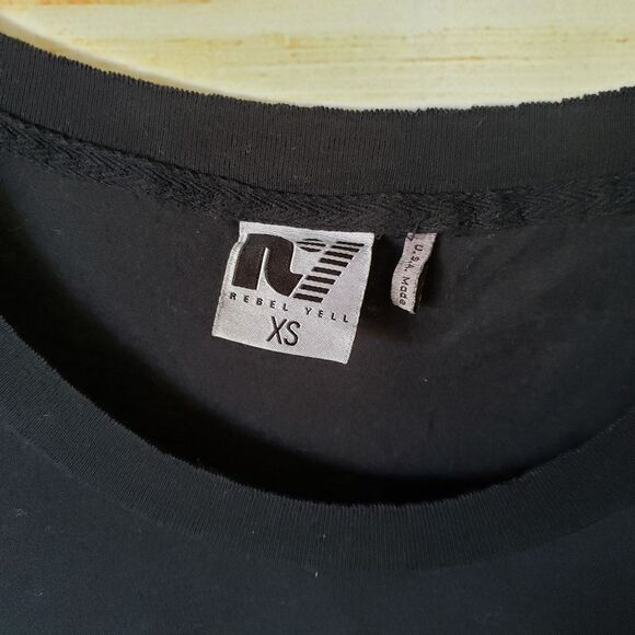 Rebel Yell Graphic Oversized Short Sleeve T-Shirt Tunic Black Women's Size XS - Picture 9 of 14